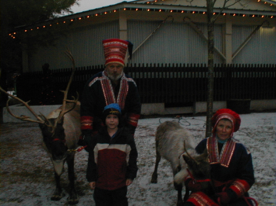 Alex hanging out with real reindeer