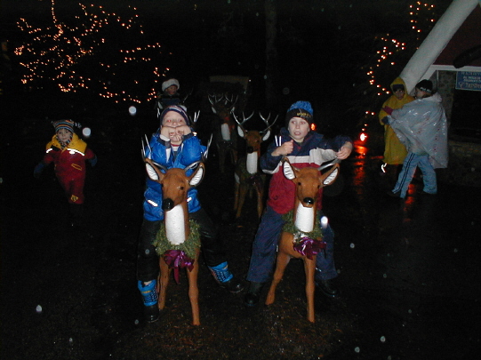 Luke and Alex on reindeer