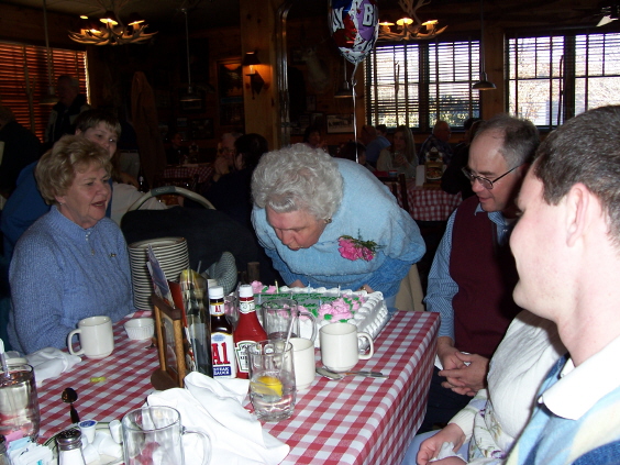 Grammie blows out her candles